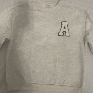 Women’s Gray Sweater with Embroidered 'A'